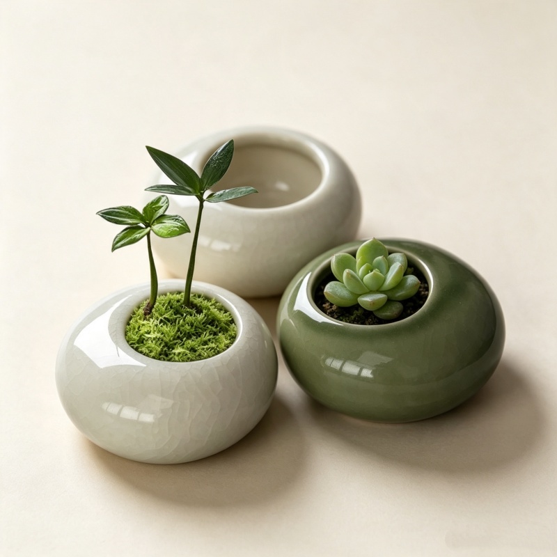 Plant Desk Mini - Mini pot de fleurs glacé effet