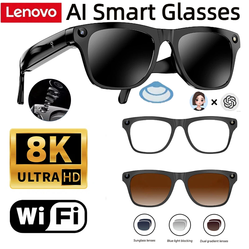 Webcam Hd 1080P - Lunettes Intelligentes Lenovo avec Mémoire 32