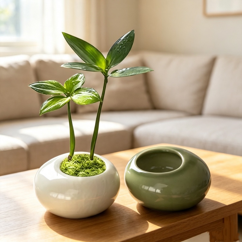 Mini pot de fleurs glacé effet - Plant Desk Mini avis et prix